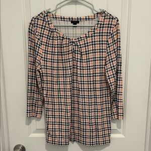 Ann Taylor Factory Houndstooth Top Large